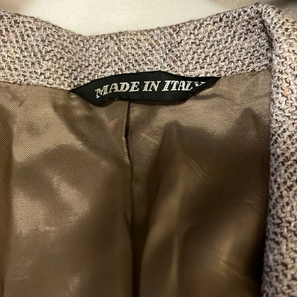 Abriani Made In Italy Mens Brown Tan Cream Tweed Blazer Sport Coat Jacket